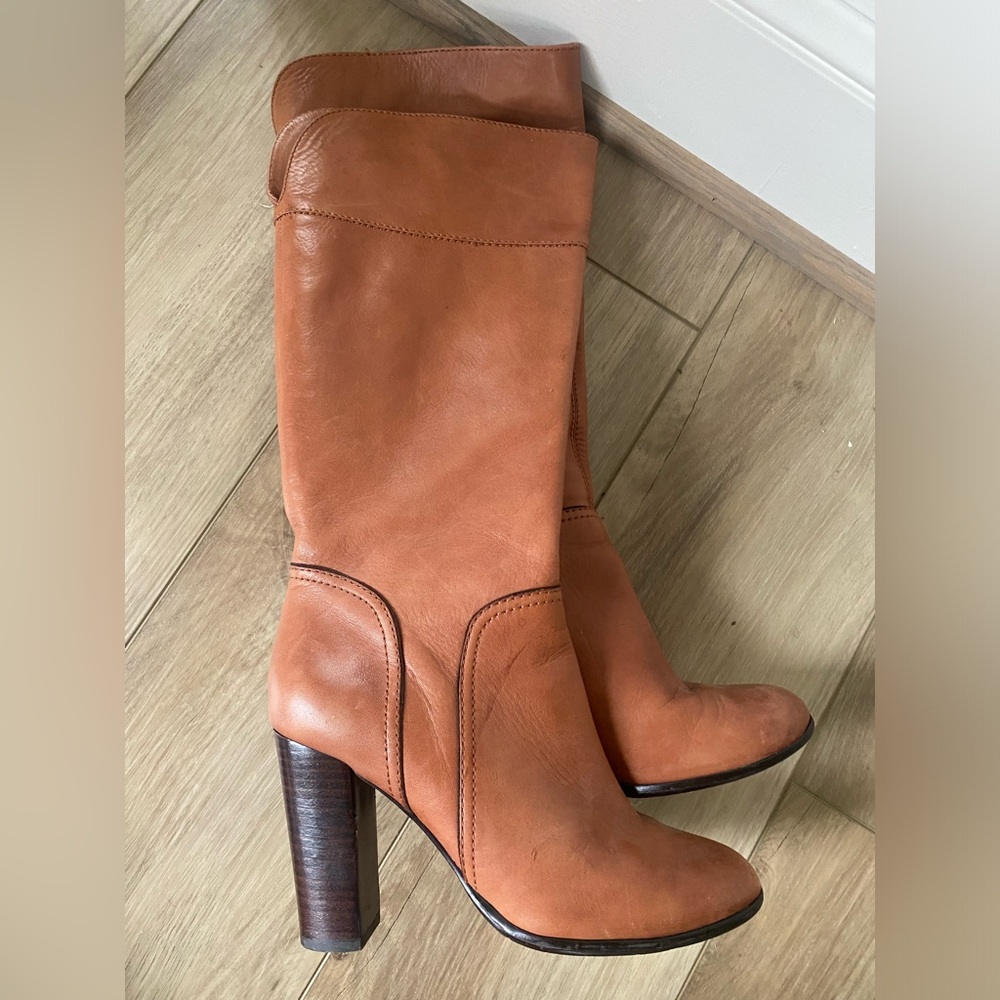 Halogen tan leather boots 6.5